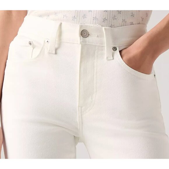 Levi's Premium 724 High Rise Slim Straight Jeans Cloud Dancer White 28x28 - Picture 5 of 8